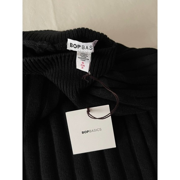 Bop Basics Wide Rib Mock Neck Sweater in Black Size S - Picture 5 of 9